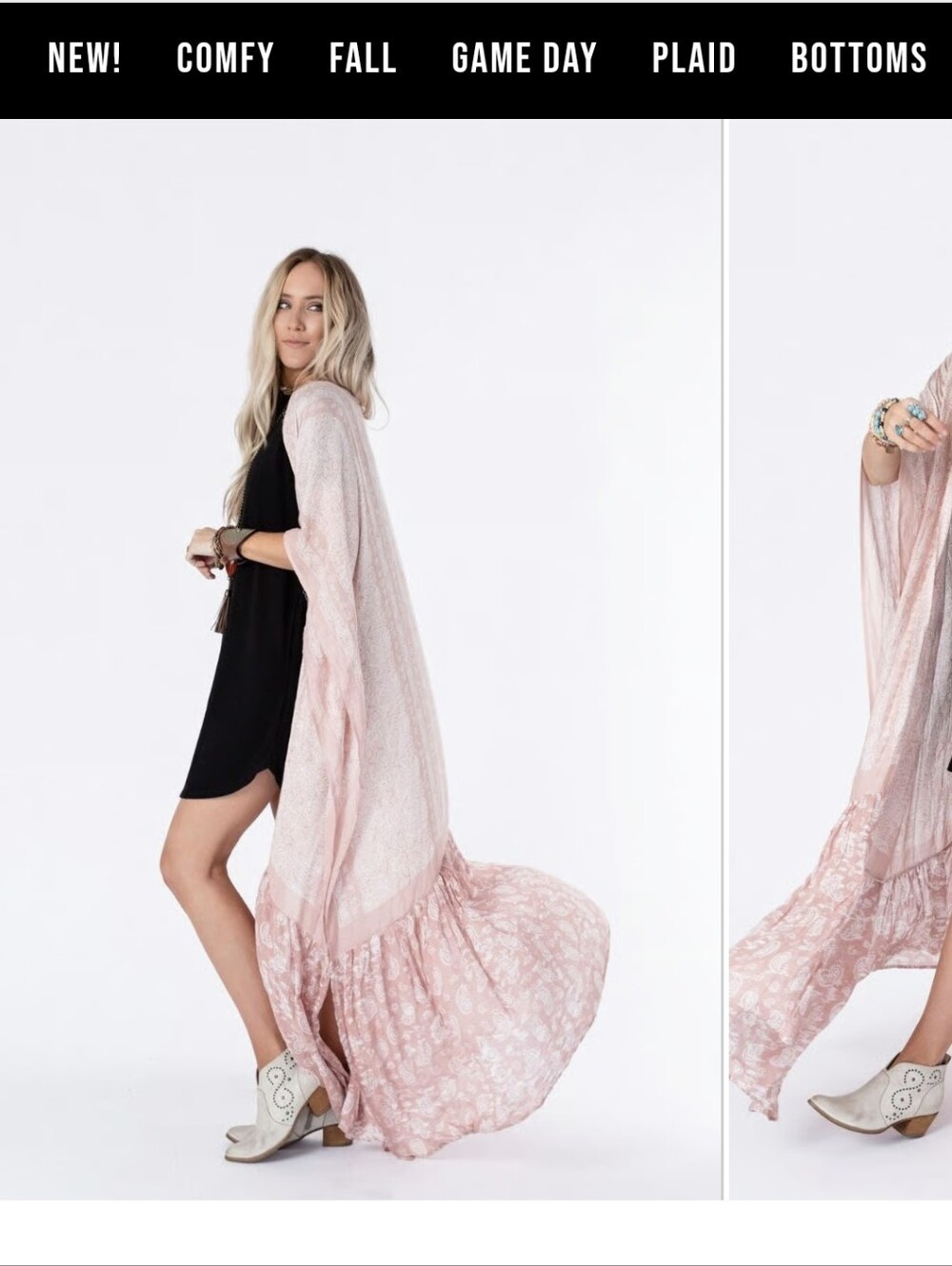 Three Bird Nest Blush Pink Floral Kimono